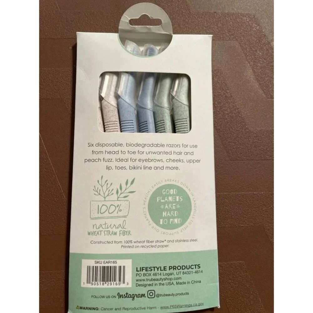 6pk Biodegradable Dermaplaning Razors